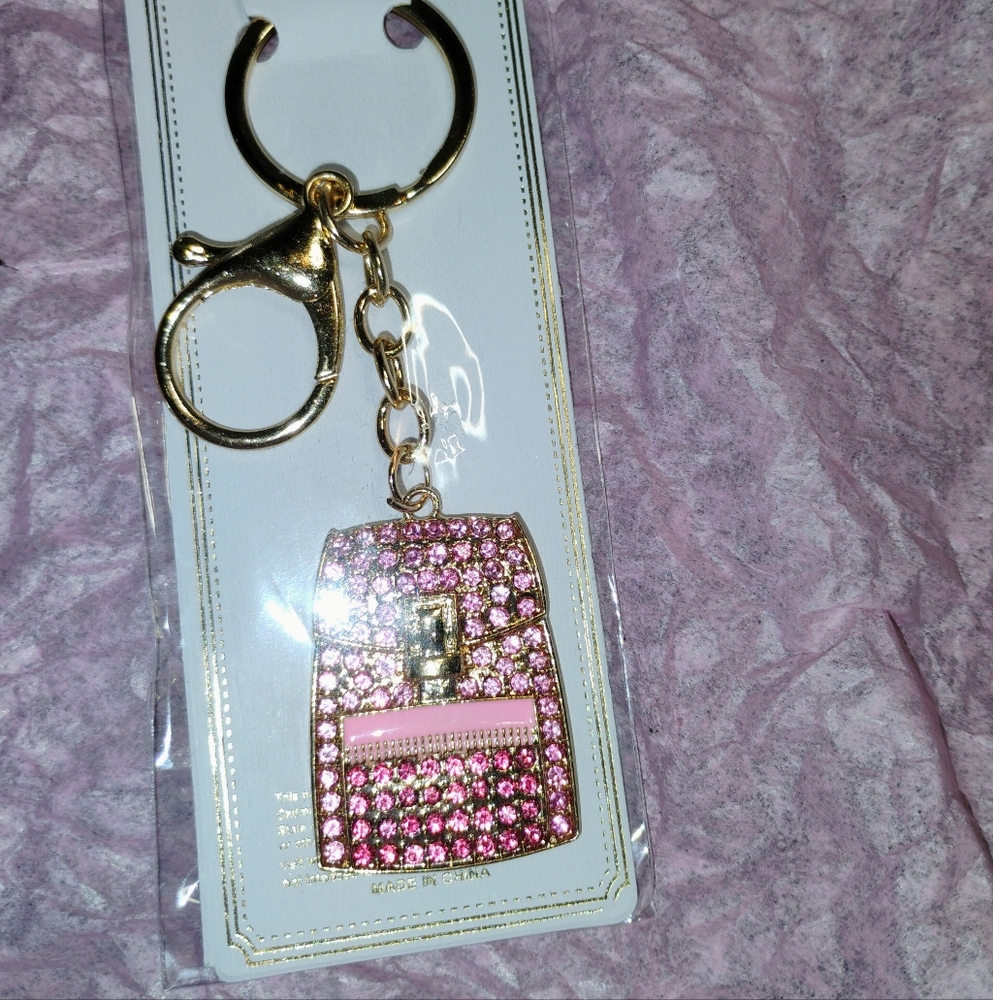 Pink Rhinestone Key Holder